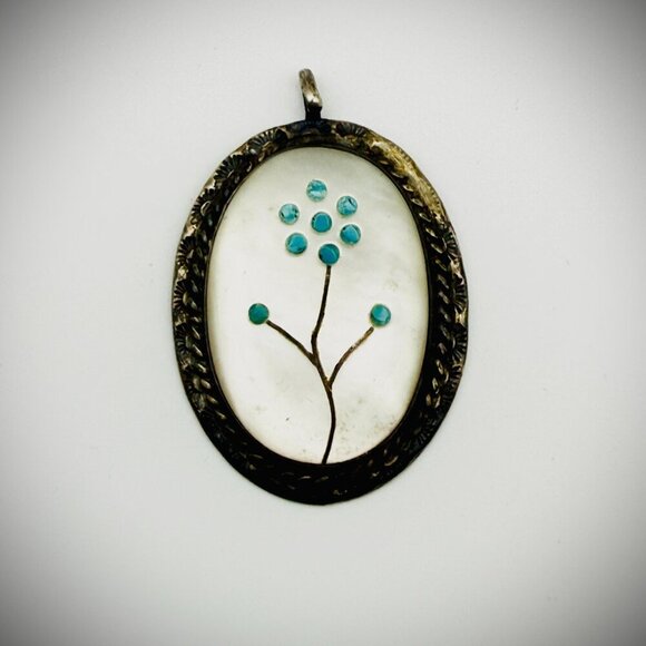 Vintage Sterling Silver (Cuff + Ring + Pendant) Set – Lot of 3 - Picture 4 of 10